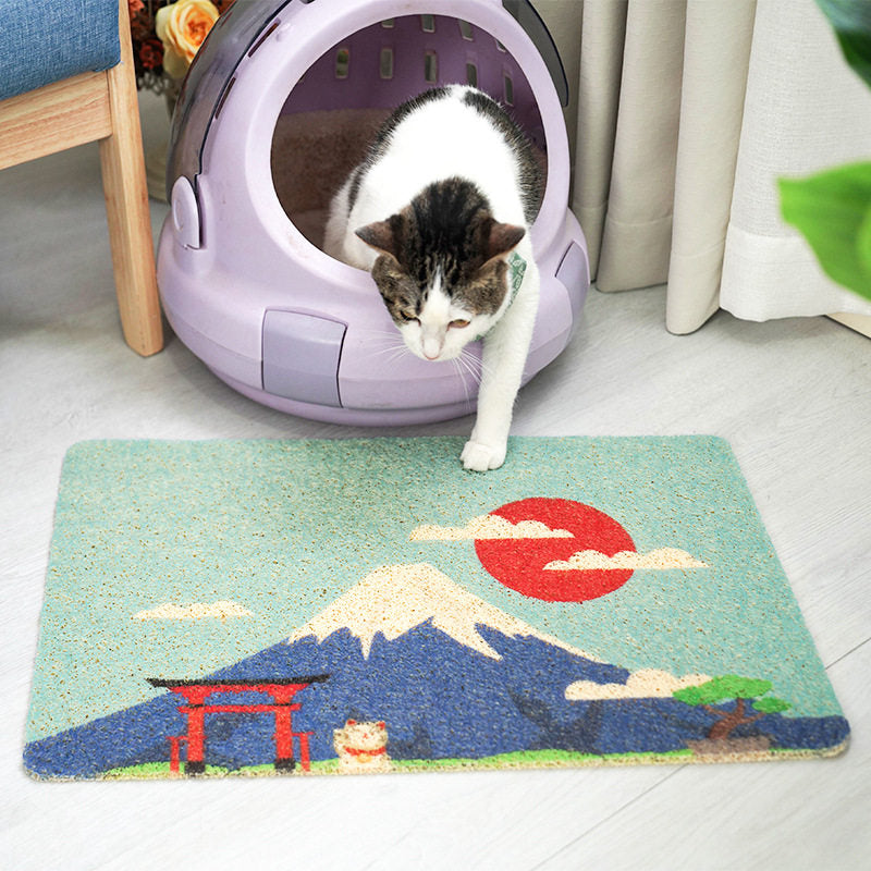 Cat litter pad to prevent cats from taking their litter box out