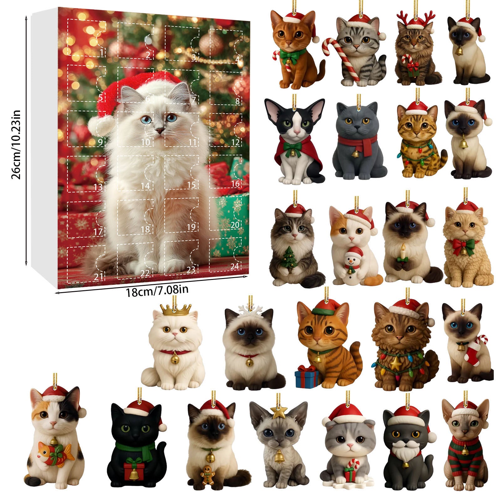 Cat Lovers Christmas Tree Decoration Acrylic Pendant