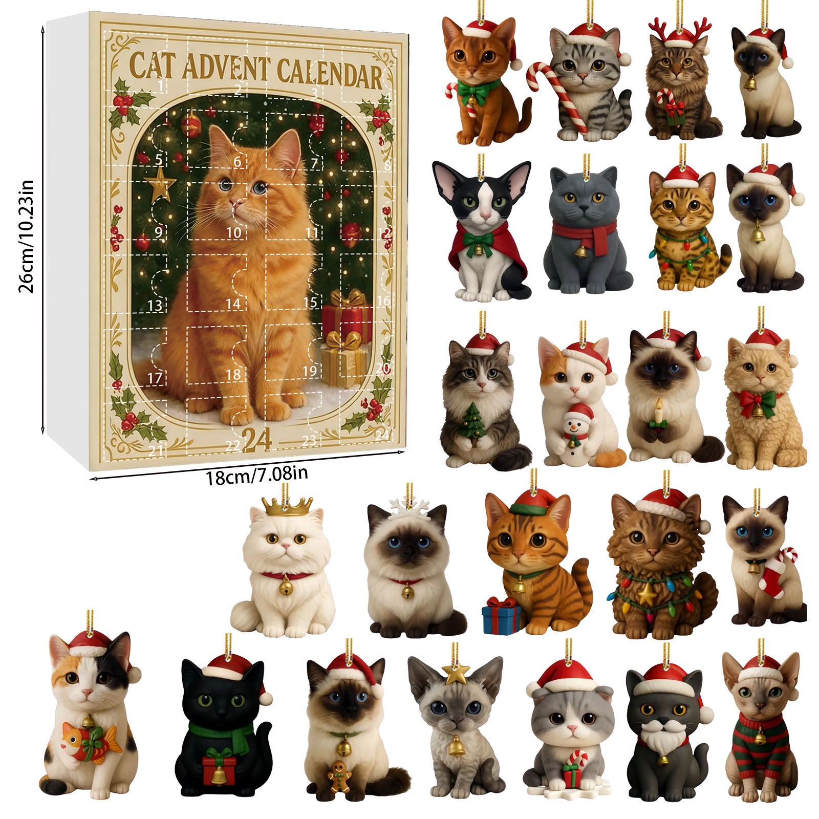 Cat Lovers Christmas Tree Decoration Acrylic Pendant