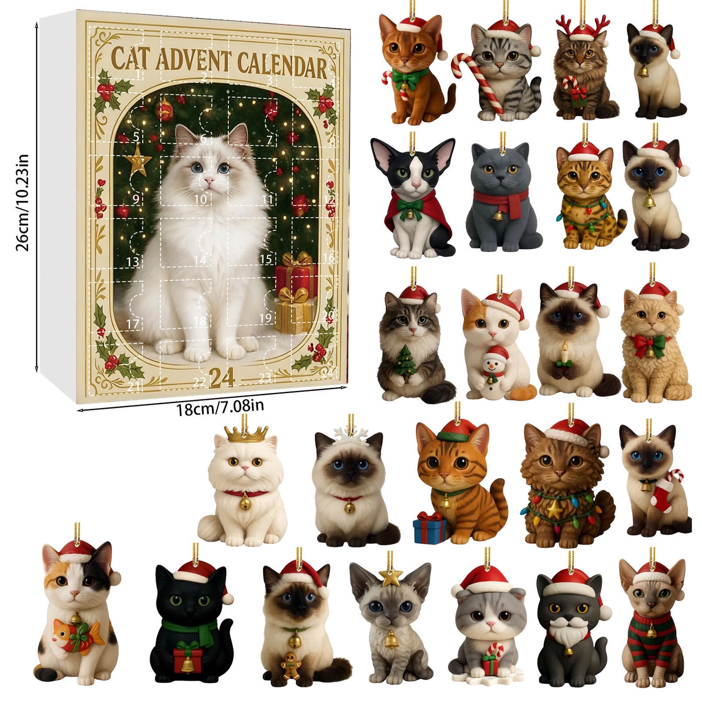 Cat Lovers Christmas Tree Decoration Acrylic Pendant