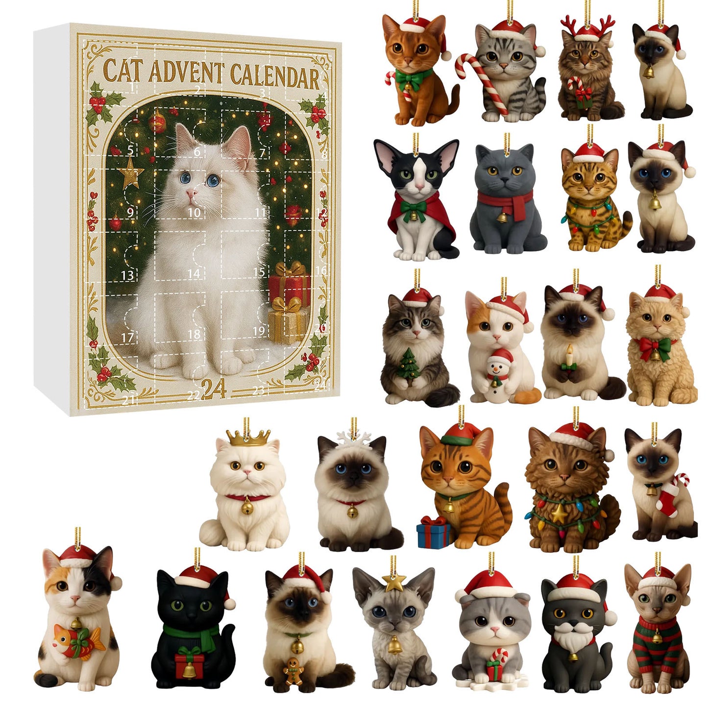 Cat Lovers Christmas Tree Decoration Acrylic Pendant