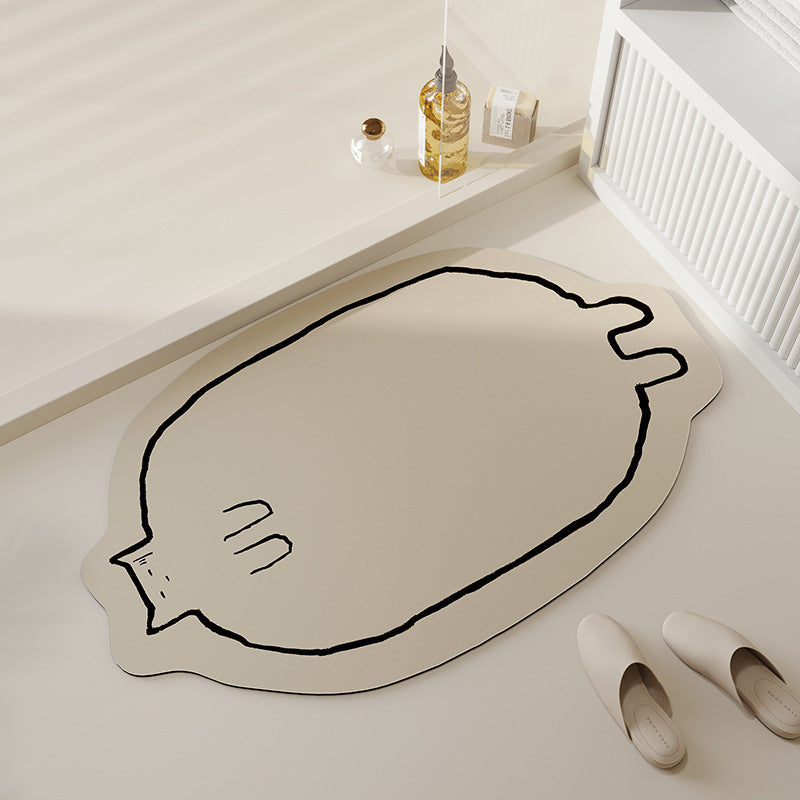Cat Pattern Diatom Mud Bathroom Mat