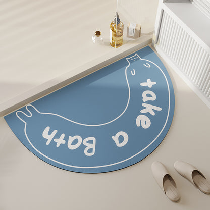 Cat Pattern Diatom Mud Bathroom Mat