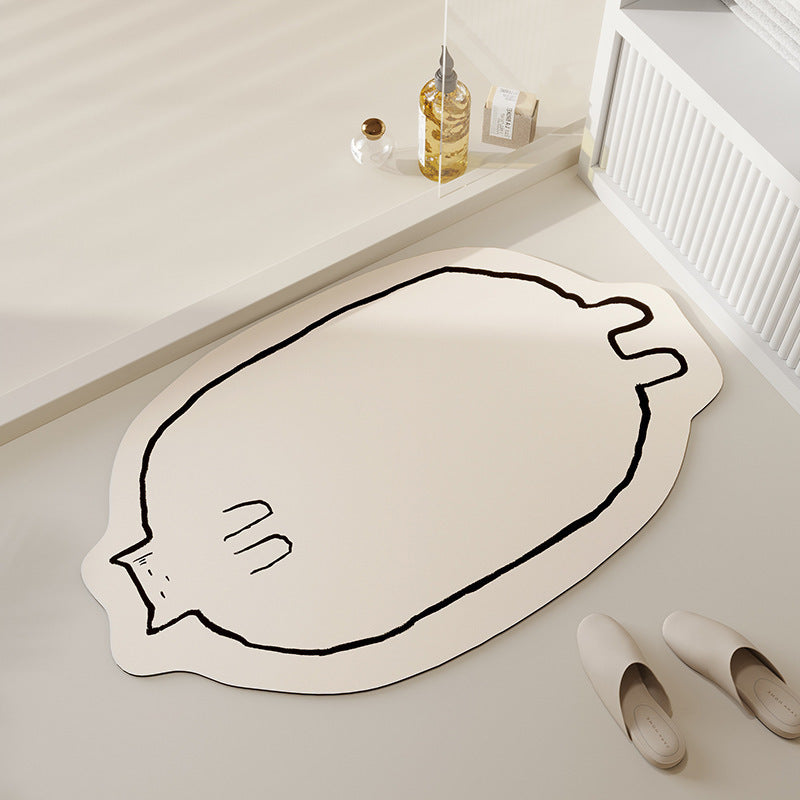 Cat Pattern Diatom Mud Bathroom Mat