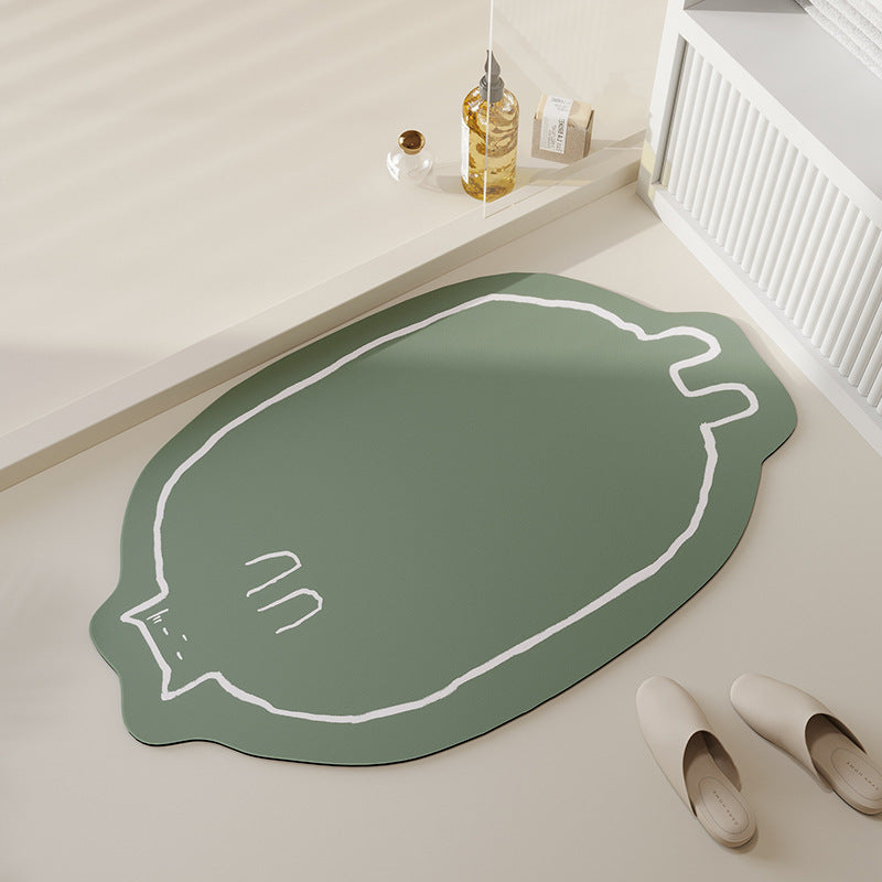 Cat Pattern Diatom Mud Bathroom Mat
