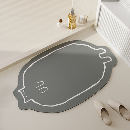 Cat Pattern Diatom Mud Bathroom Mat
