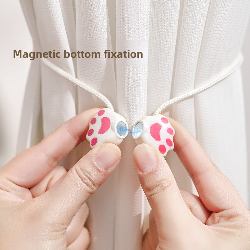 Cat Paw Curtain Tiebacks Magnetic No-Drill Curtain Holders