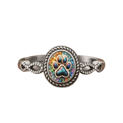 Cat Paw Ring with Gemstones Pet