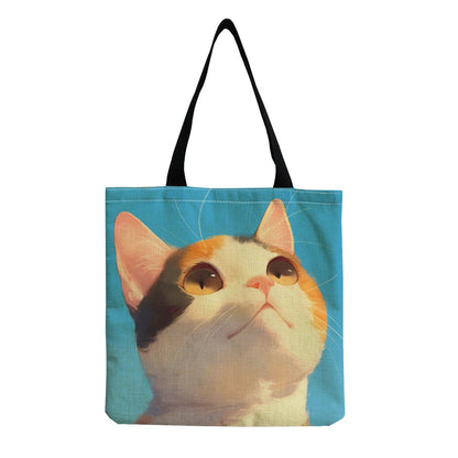 Cat Print Shoulder Bag