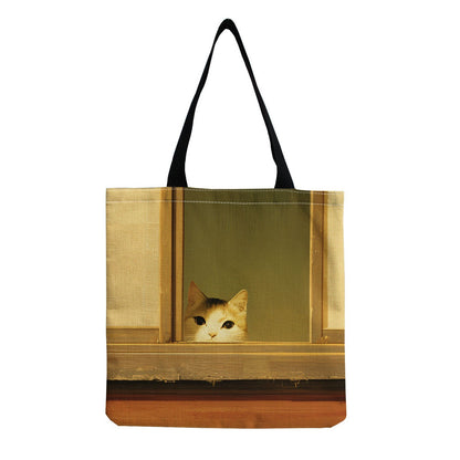 Cat Print Shoulder Bag