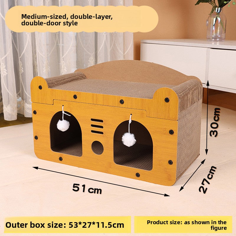 cat scratching house