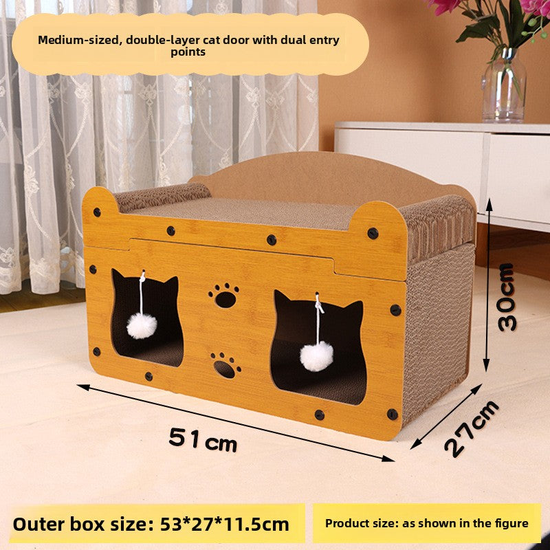 cat scratching house
