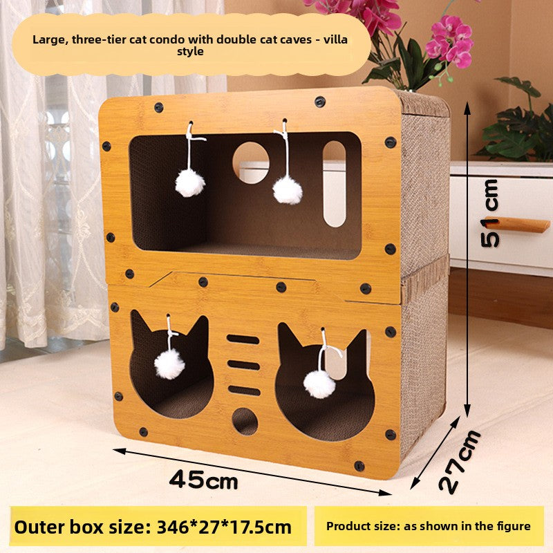 cat scratching house