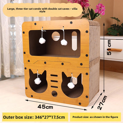 cat scratching house