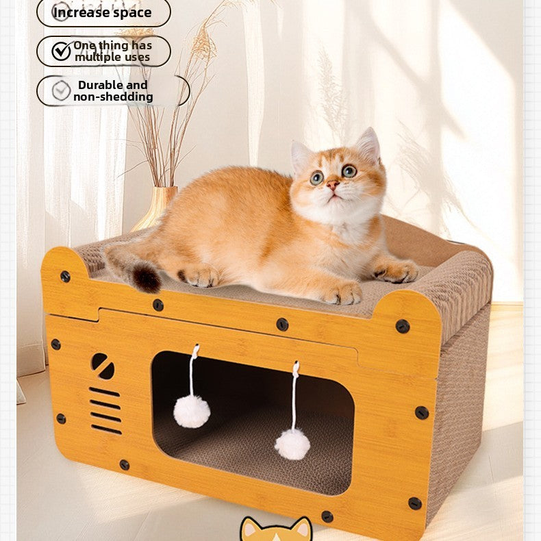 cat scratching house