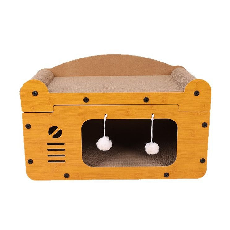cat scratching house