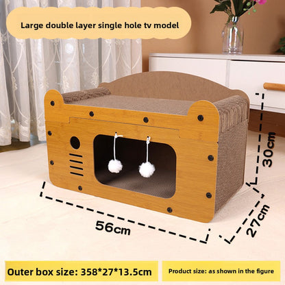 cat scratching house