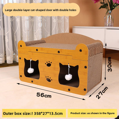 cat scratching house