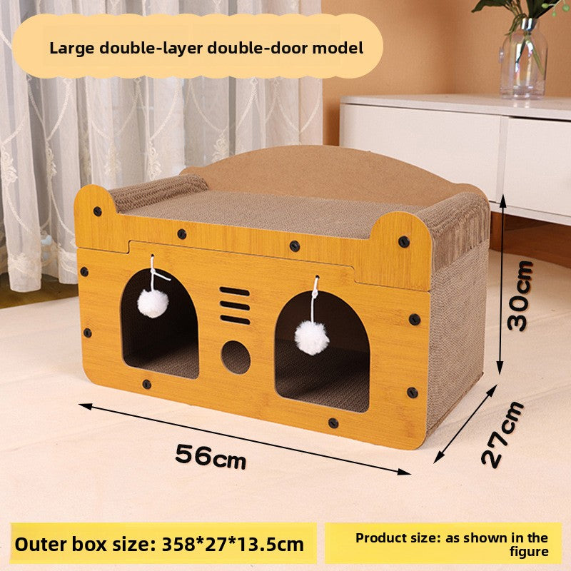 cat scratching house