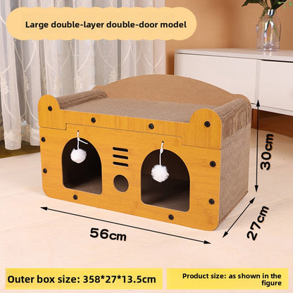 cat scratching house