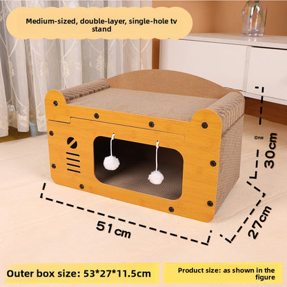 cat scratching house