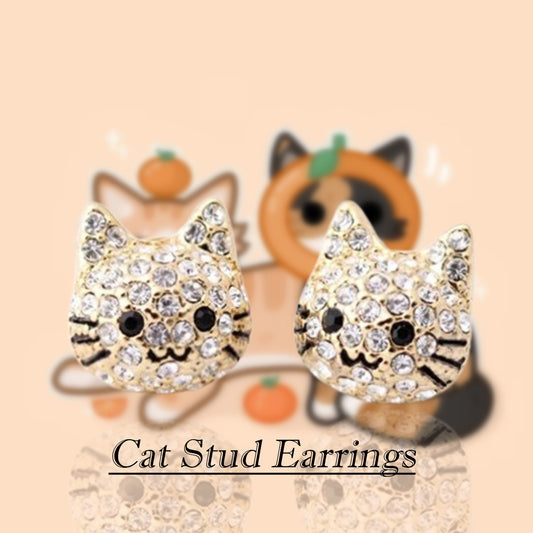 Cat-shaped stud earrings