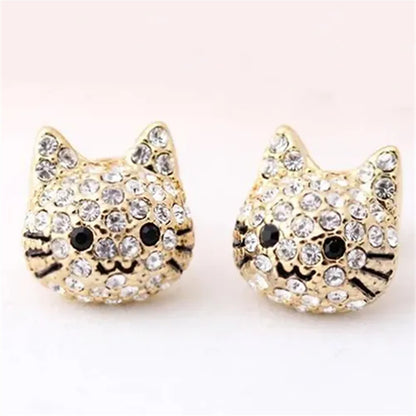 Cat-shaped stud earrings