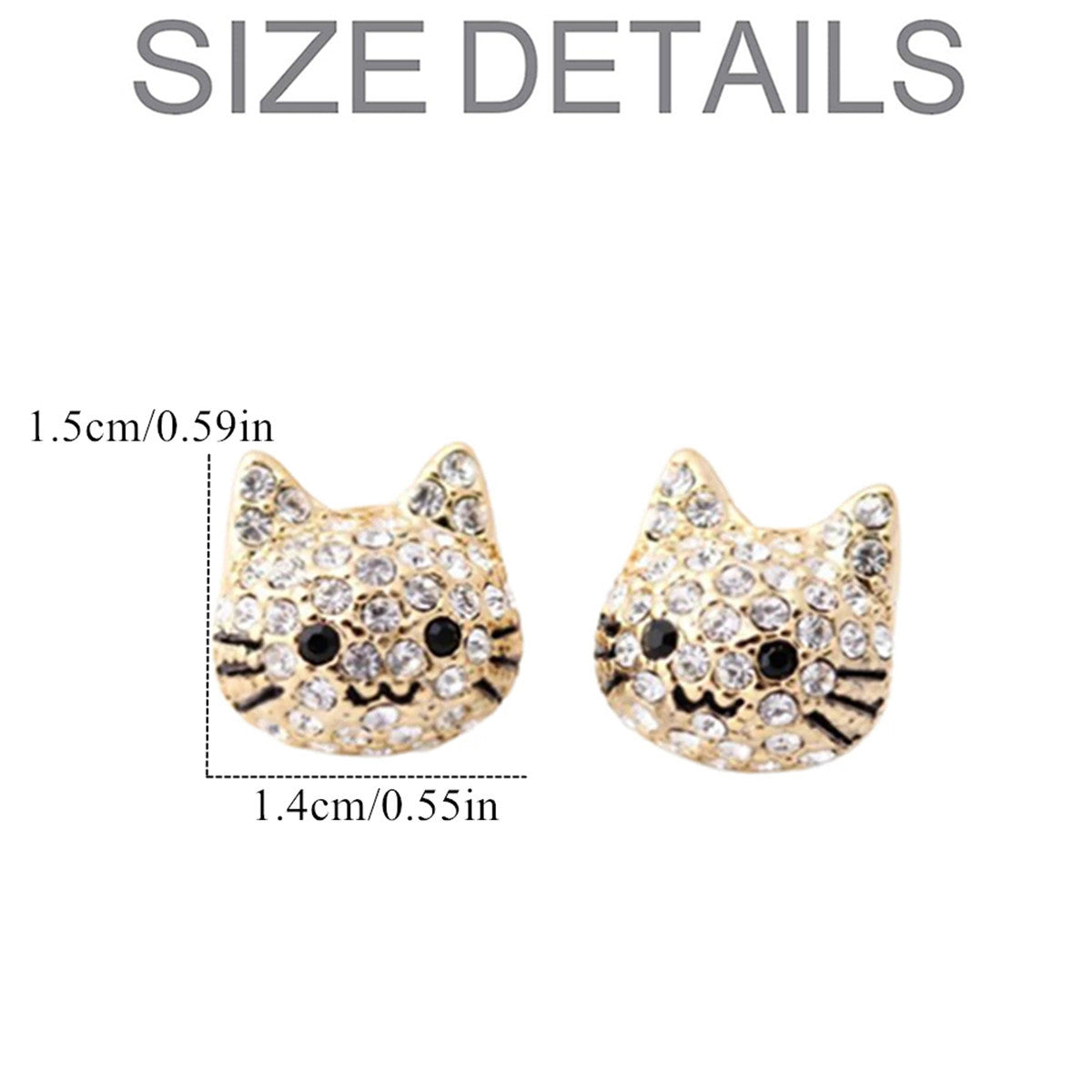 Cat-shaped stud earrings