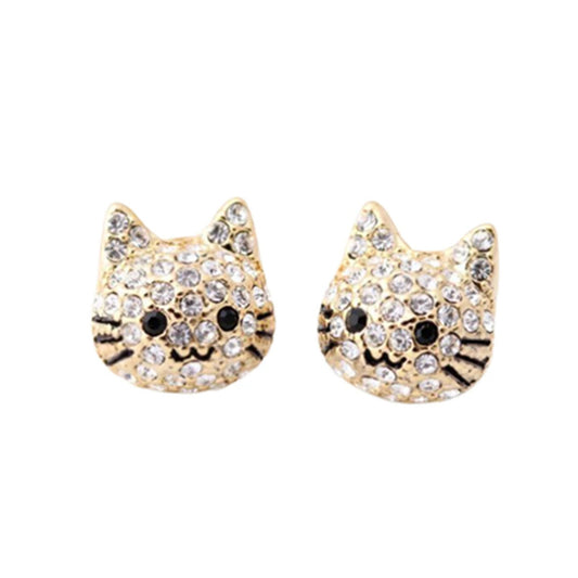 Cat-shaped stud earrings