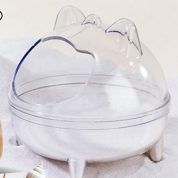 Cat Shaped Transparent Pet Bath Basin