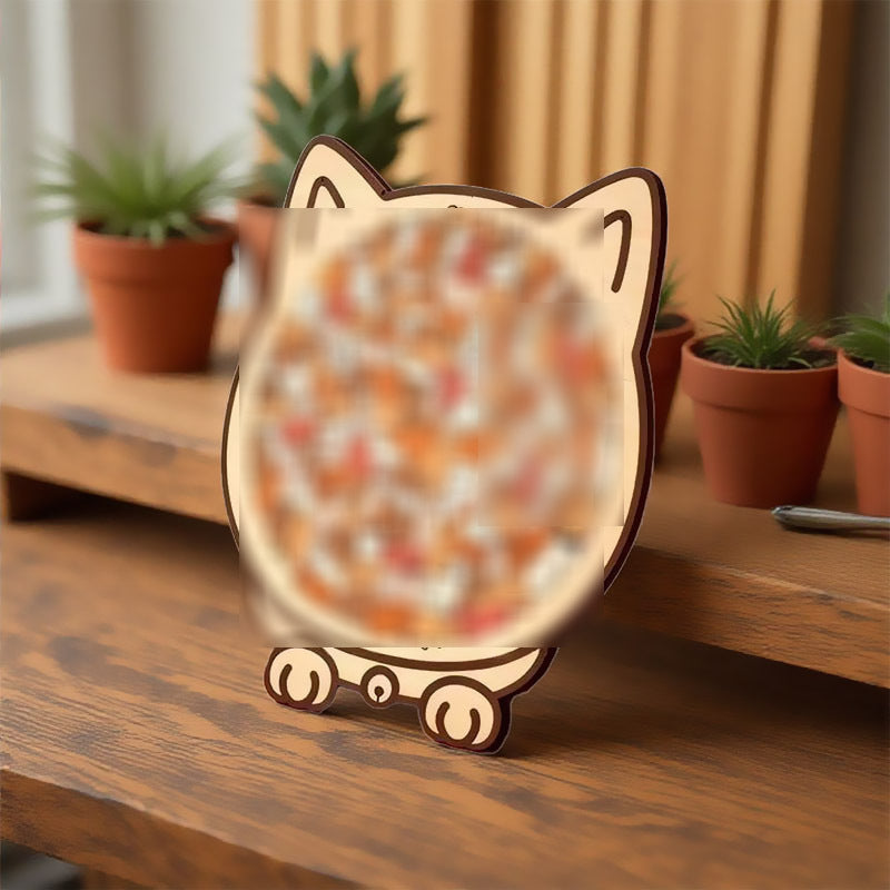 Cat Shaped Wooden Stacking Puzzle