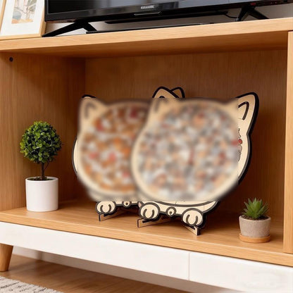 Cat Shaped Wooden Stacking Puzzle