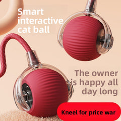 Long rope cat ball red without wake-up