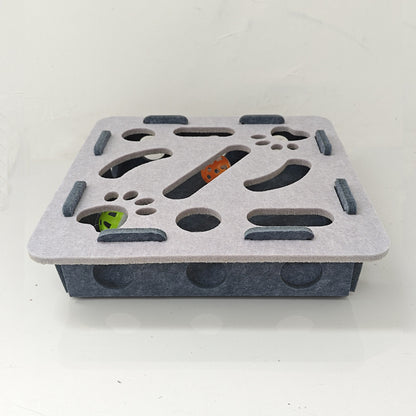 Cat toy food hiding puzzle game track