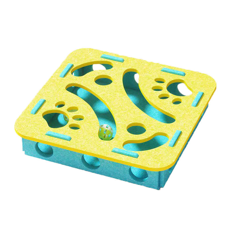 Cat toy food hiding puzzle game track