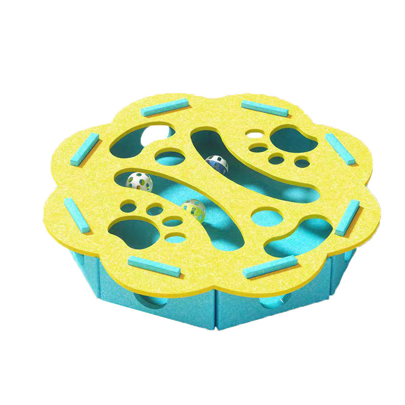 Cat toy food hiding puzzle game track