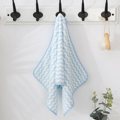 Cationic high density warp knitted coral fleece towel