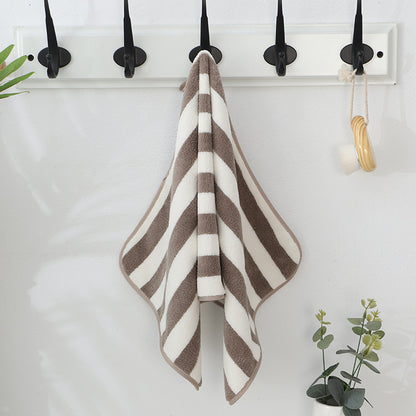 Cationic high density warp knitted coral fleece towel