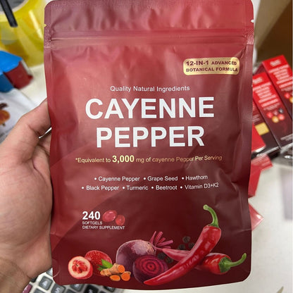 Cayenne Pepper Vitamin D3 K2 Soft Capsules