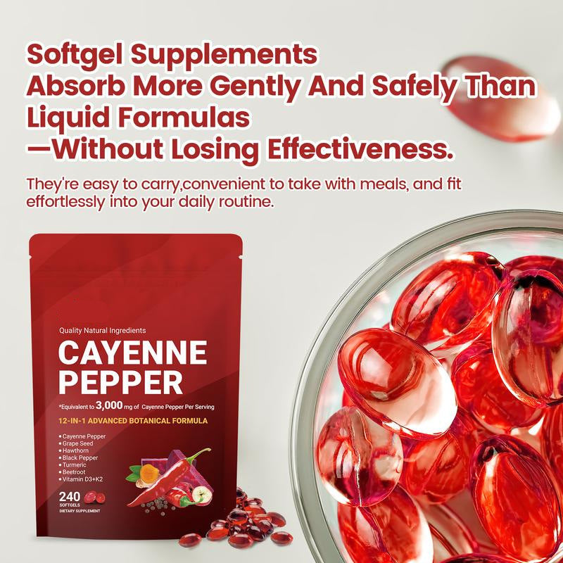 Cayenne Pepper Vitamin D3 K2 Soft Capsules