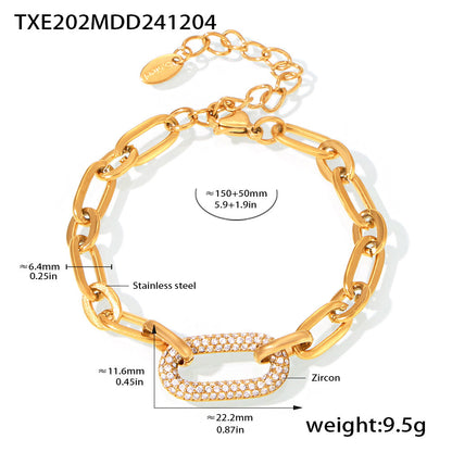 Buy Titanium Steel Zircon Clavicle Necklace & Bracelet Set