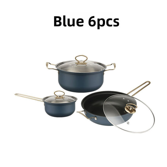 Stainless Steel Cookware Set Glass Lid Pots and Pans Kitchen