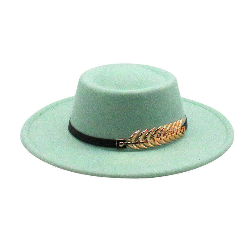 Retro AutumnWinter Wide-Brimmed Wool Jazz Hat for Winter