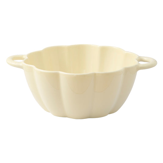 Cream Style Double Ear Soup Bowl for Dining and Meals