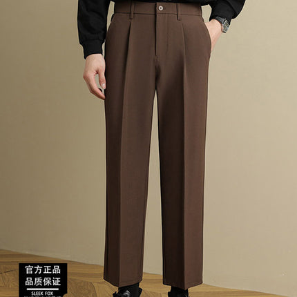 Buy Men’s Casual Draped Straight Suit Pants Online