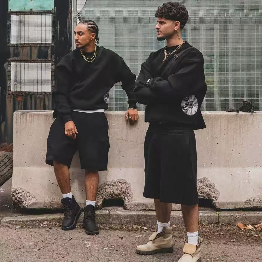 CD Print Hooded Sweatshirt and Sweatpants Set