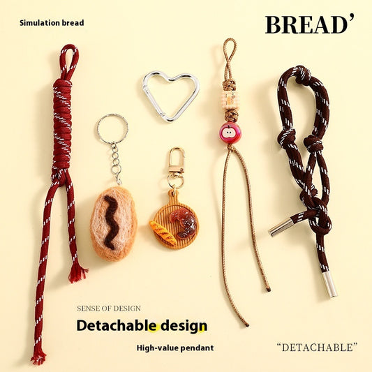 Felt Bread Keychain Accessories for Schoolbags and Purses