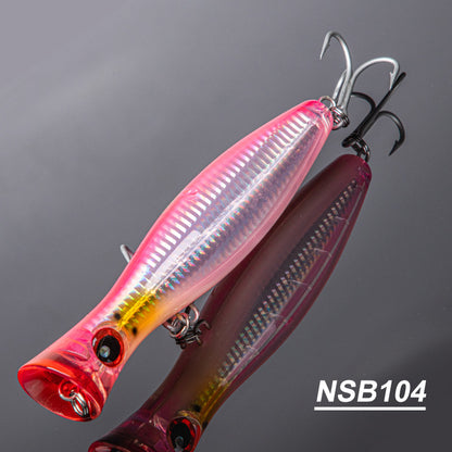 Topwater Popper Fishing Lure – Floating Surface Bait with Treble Hooks