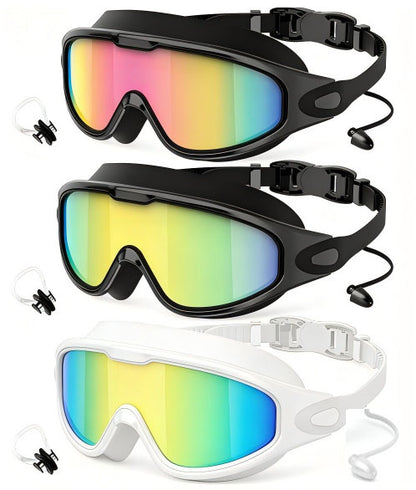 Large Frame Anti Fog Swimming Goggles With Earplugs Uses Now