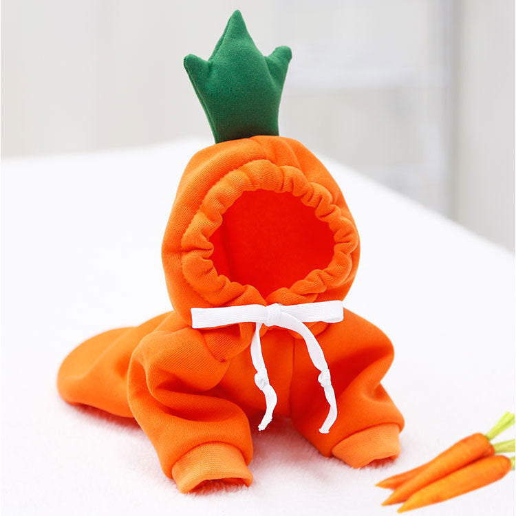 Two-Legged Hooded Dog Clothes Green Fleece Autumn Winter